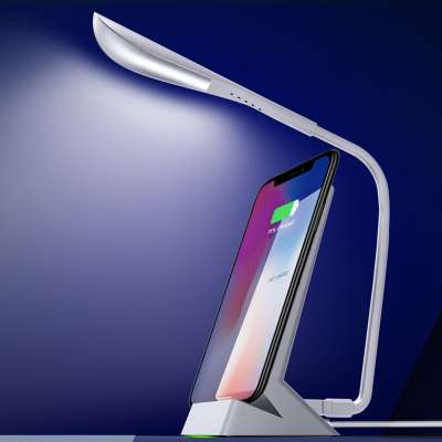 Two Usb Port Wireless Charger Led Lamp Mobile Phone Holder for iPhone X